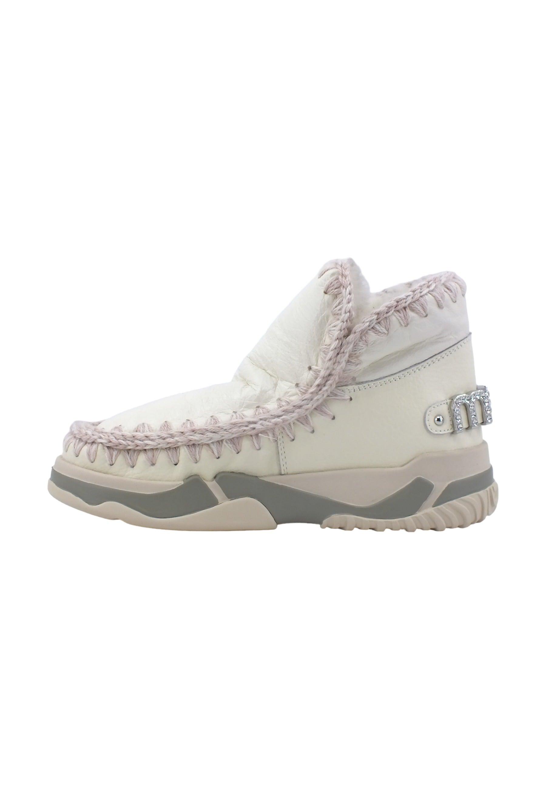 MOU Eskimo Trainer Stivaletto Pelo Donna Waxi White MU.FW201013C - Sandrini Calzature e Abbigliamento