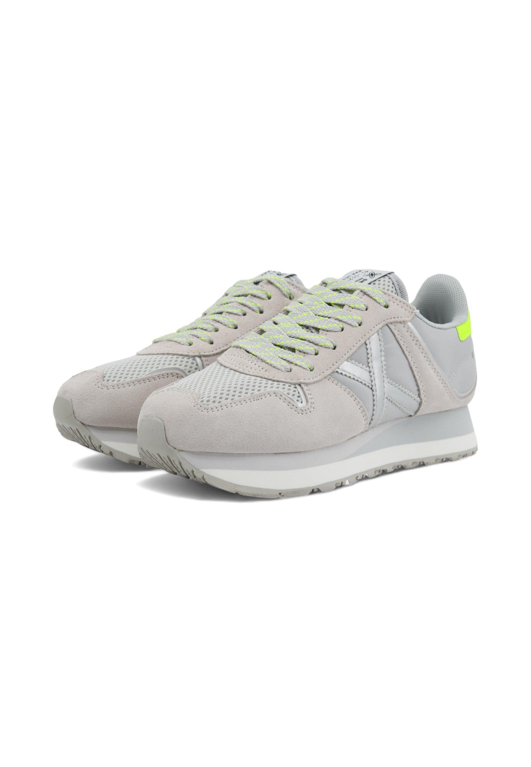 MUNICH Massana Sky 209 Sneaker Donna Silver Beige Verde Fluo 8810209 - Sandrini Calzature e Abbigliamento