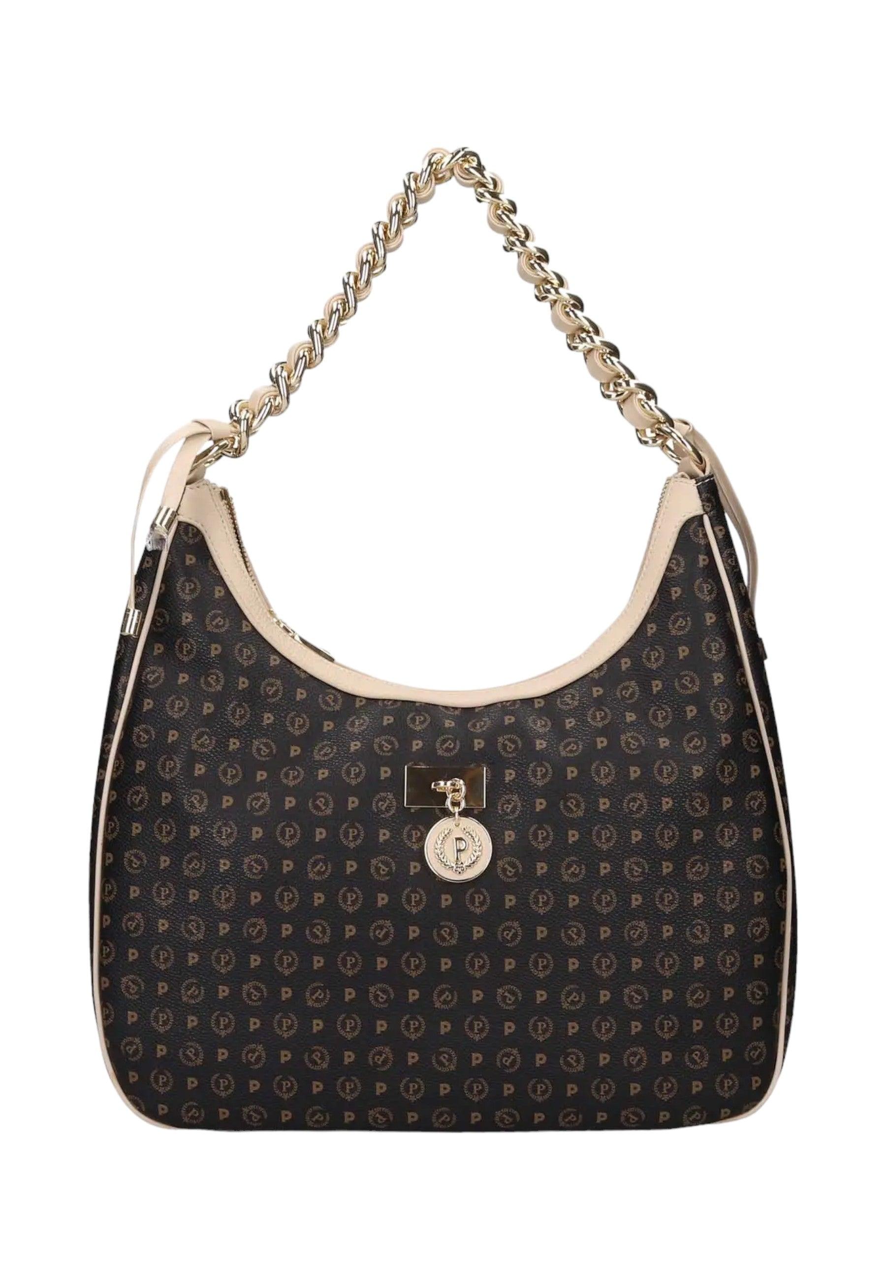 POLLINI Borsa Hobo Donna Nero Avorio TE8519PP0HQ1100C - Sandrini Calzature e Abbigliamento