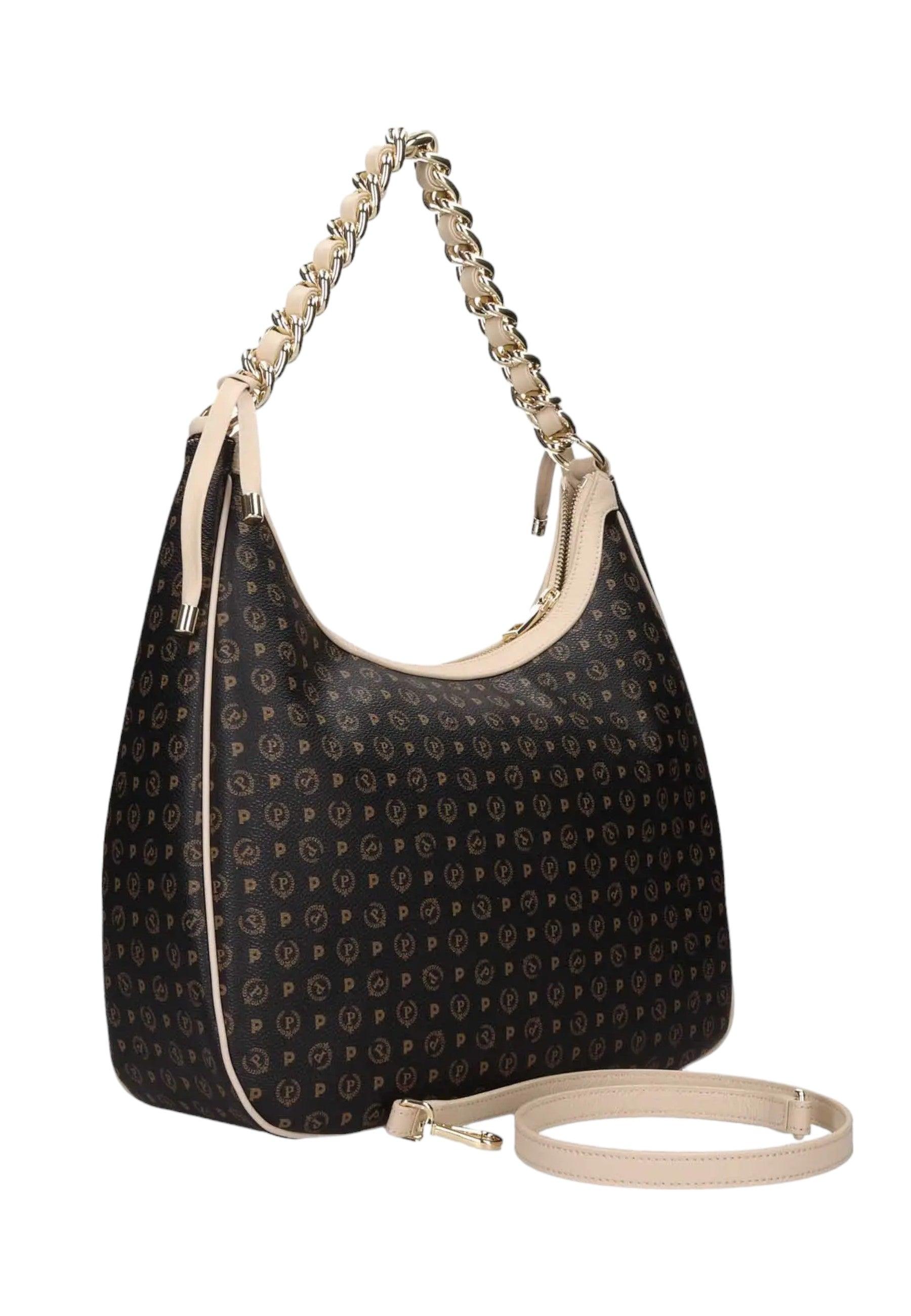 POLLINI Borsa Hobo Donna Nero Avorio TE8519PP0HQ1100C - Sandrini Calzature e Abbigliamento