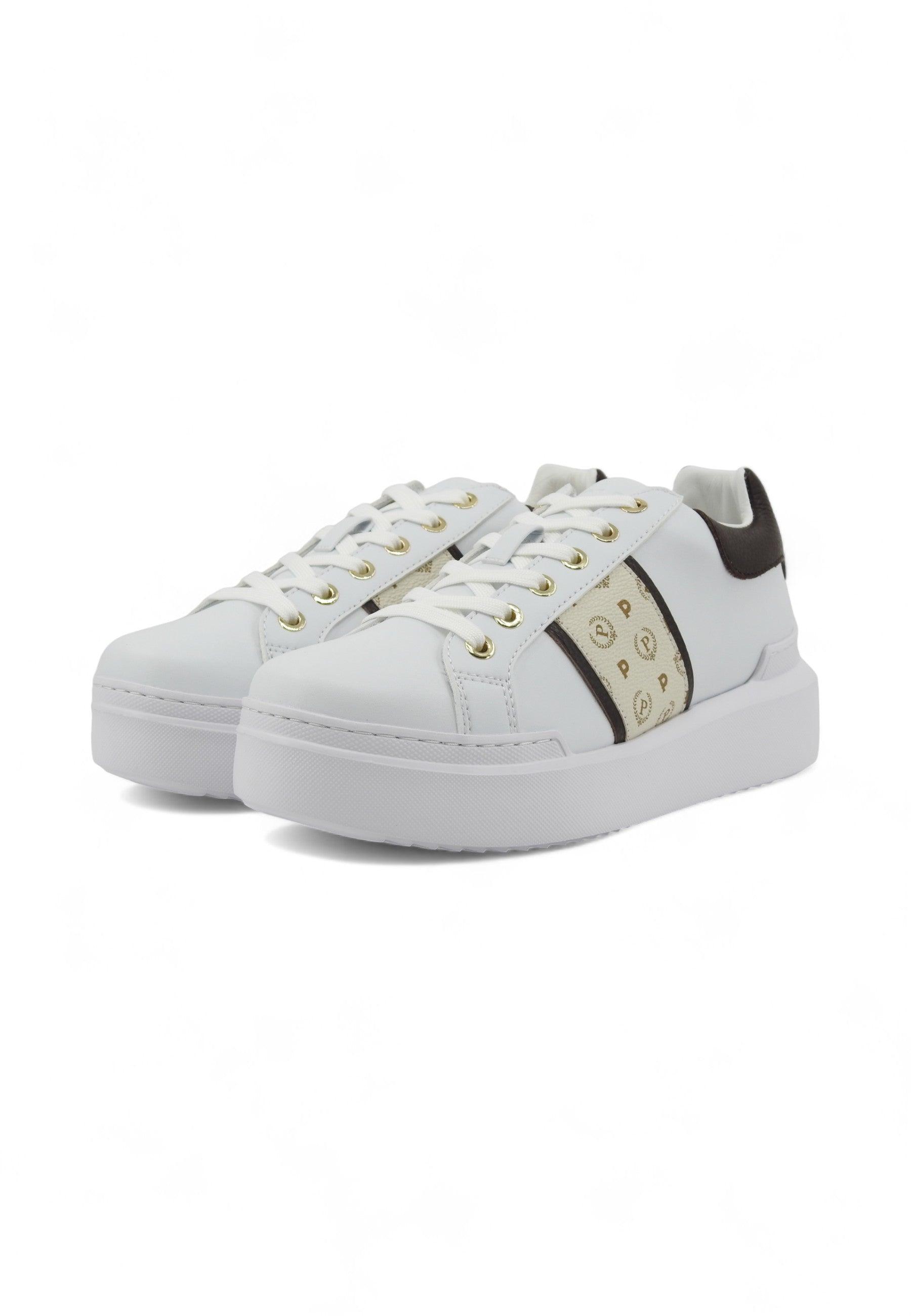 POLLINI Sneaker Donna Marrone Bianco TA15034G07Q1A10D - Sandrini Calzature e Abbigliamento