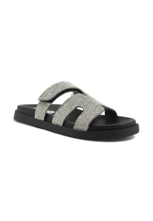STEVE MADDEN Missile Ciabatta Donna Crystal Argento MISS08S1 - Sandrini Calzature e Abbigliamento