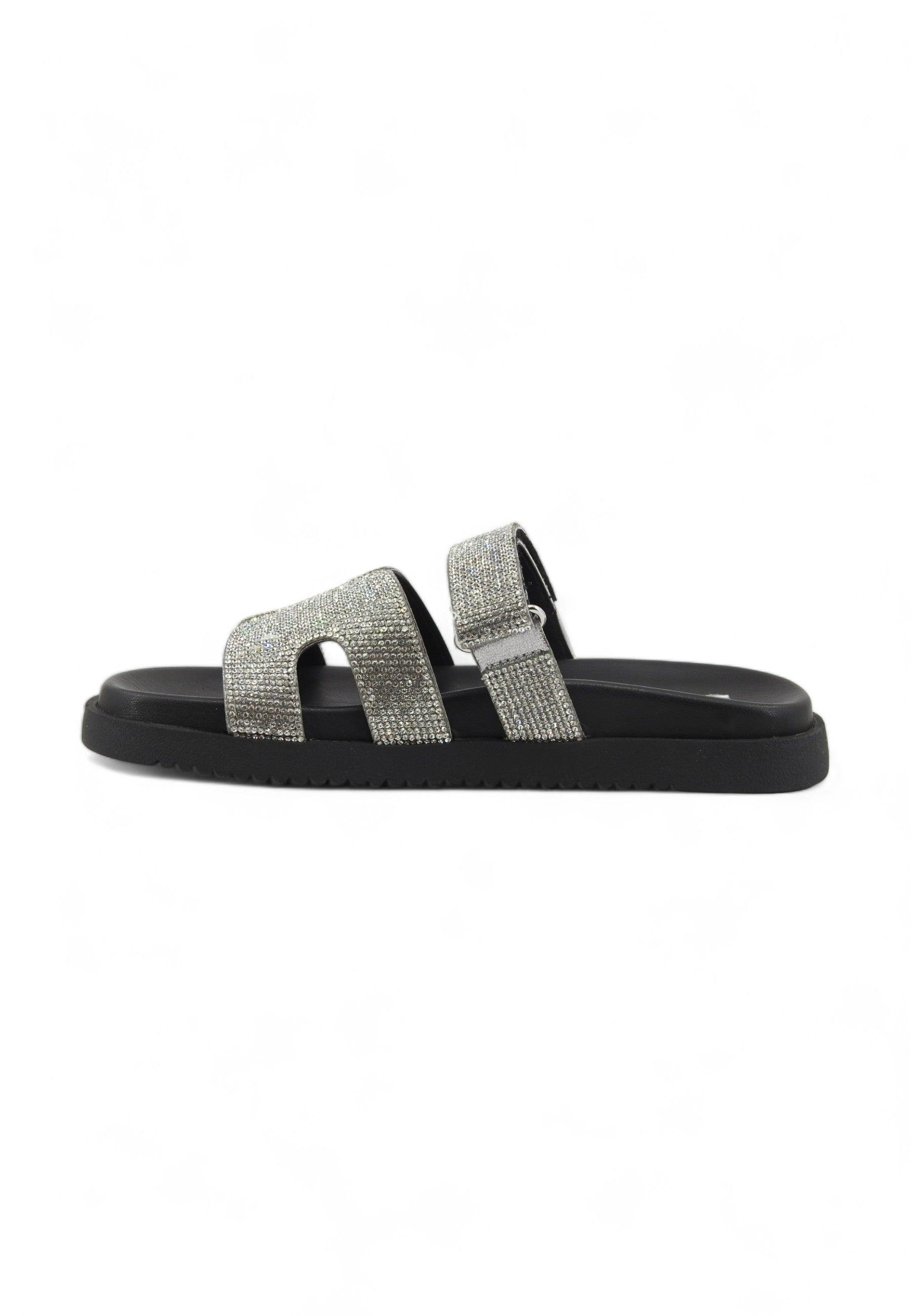 STEVE MADDEN Missile Ciabatta Donna Crystal Argento MISS08S1 - Sandrini Calzature e Abbigliamento