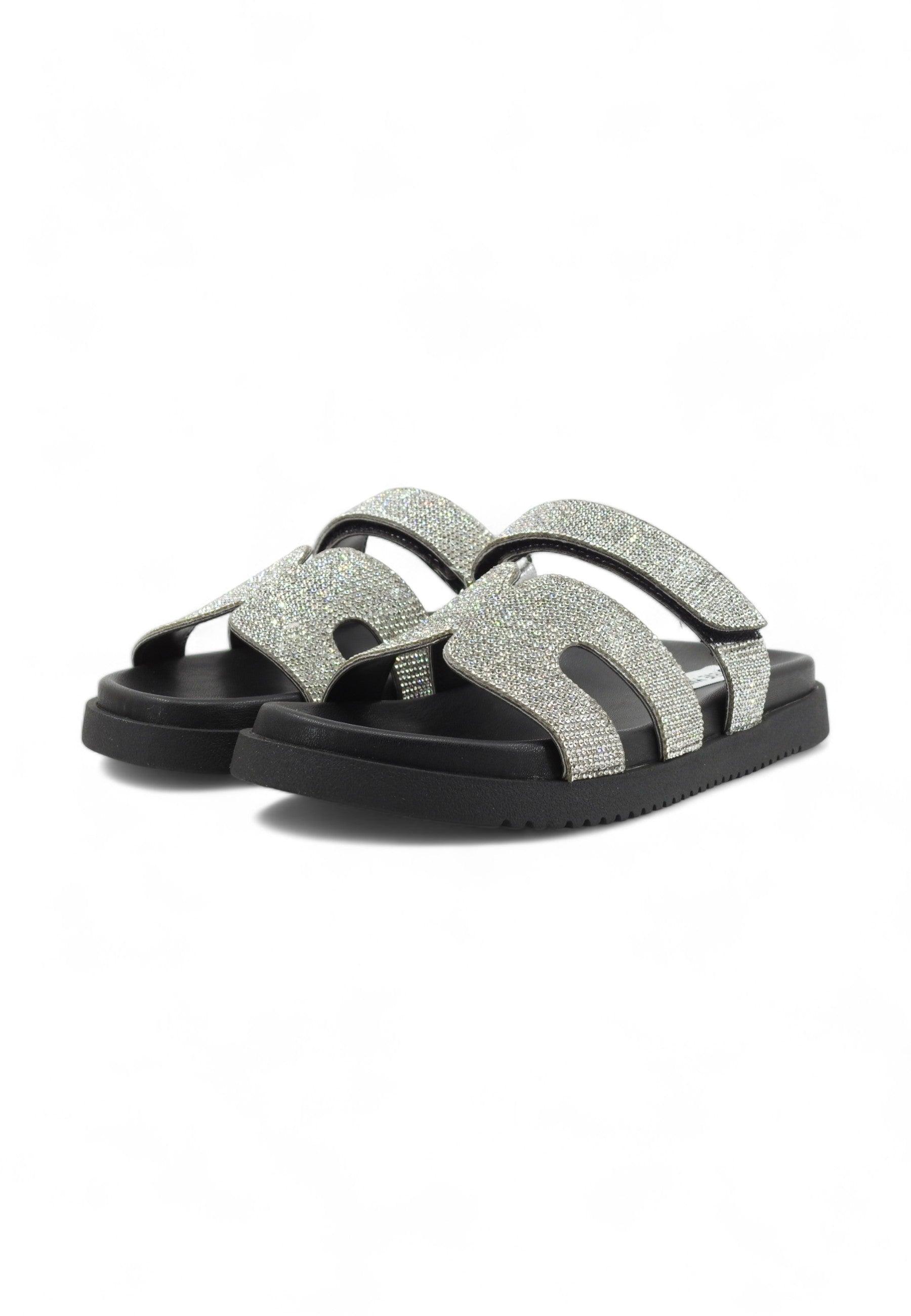 STEVE MADDEN Missile Ciabatta Donna Crystal Argento MISS08S1 - Sandrini Calzature e Abbigliamento