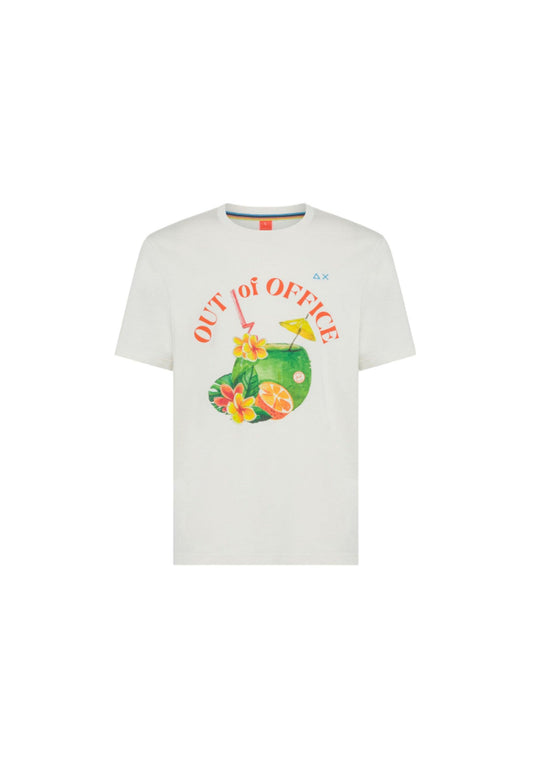 SUN68 Beachwear T-Shirt Maglietta Stampa Estate Bianco T34142 - Sandrini Calzature e Abbigliamento