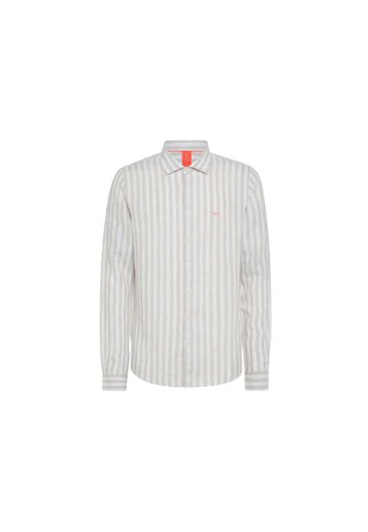 SUN68 Bechwear Camicia Righe Larghe Bianco Deserto S34122 - Sandrini Calzature e Abbigliamento