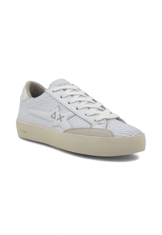 SUN68 Katy Leather Sneaker Donna Bianco Argento Z34225 - Sandrini Calzature e Abbigliamento