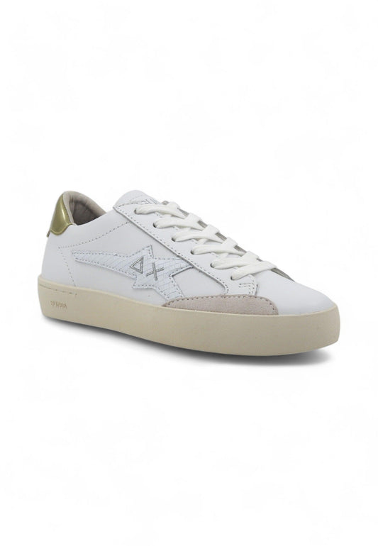 SUN68 Katy Leather Sneaker Donna Bianco Oro Z34225 - Sandrini Calzature e Abbigliamento