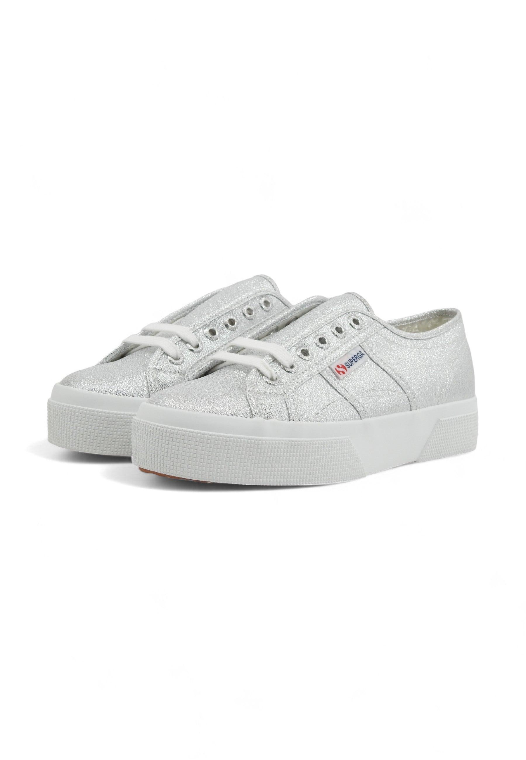 SUPERGA 2740 Platform Sneaker Donna Grey Silver S6128SW - Sandrini Calzature e Abbigliamento