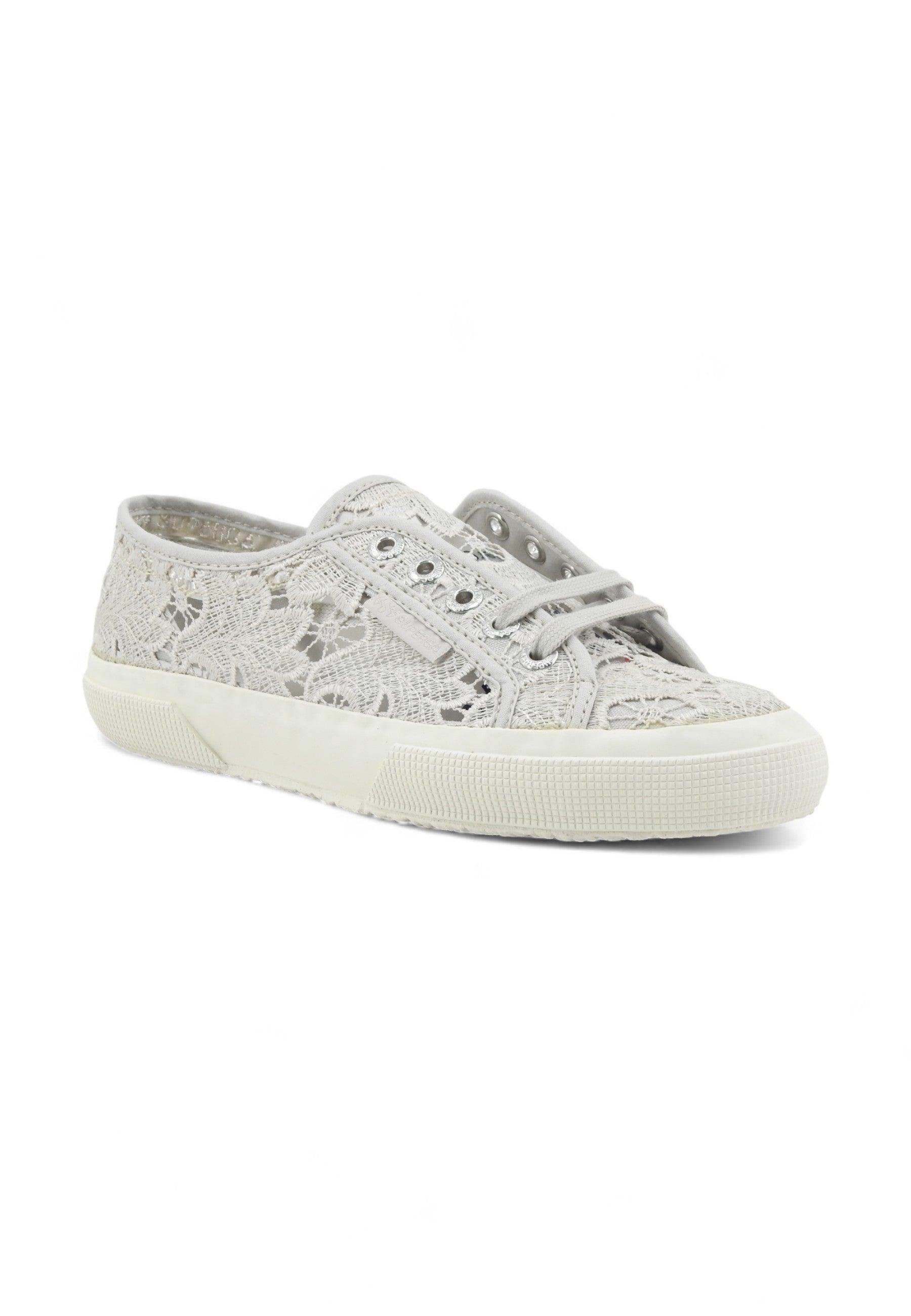 SUPERGA 2750 Macrame Sneaker Donna Grey Silver Avorio S81219W - Sandrini Calzature e Abbigliamento