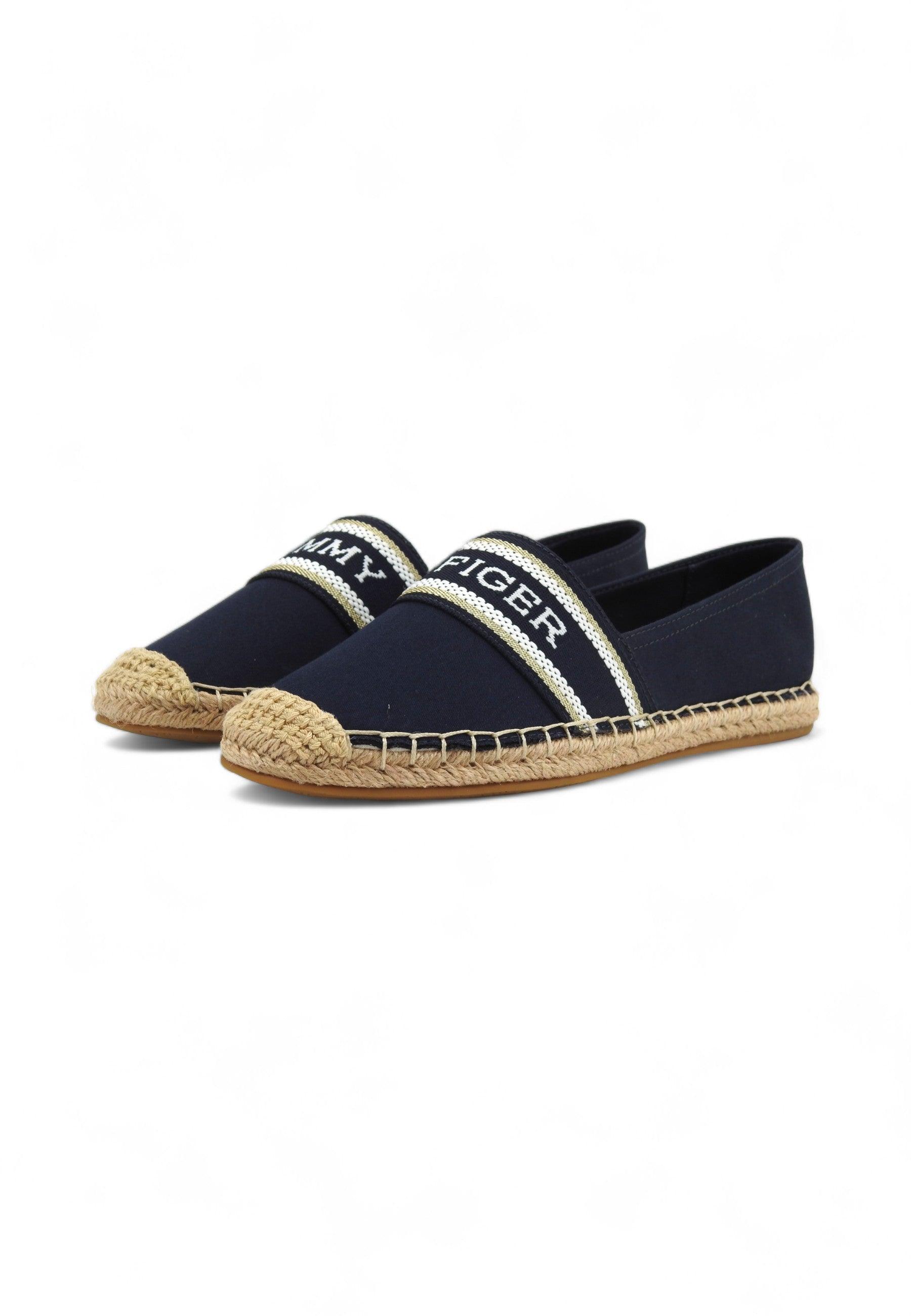 TOMMY HILFIGER Mono Webbing Espadrillas Donna Space Blue FW0FW07917 - Sandrini Calzature e Abbigliamento