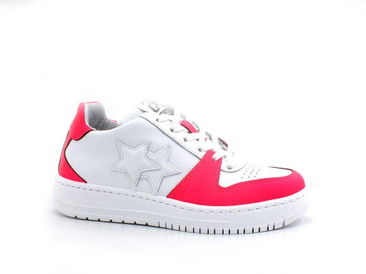 2STAR Sneaker King Low White Pink Fluo 2SD3478 - Sandrini Calzature e Abbigliamento