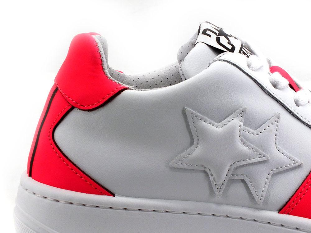 2STAR Sneaker King Low White Pink Fluo 2SD3478 - Sandrini Calzature e Abbigliamento