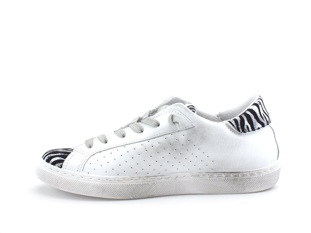 2STAR Sneaker Low Retro Zebra Bianco Nero 2SD3022 - Sandrini Calzature e Abbigliamento