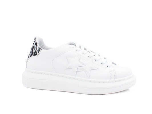 2STAR Sneaker PR Low Retro Zebra Bianco Nero 2SD3081 - Sandrini Calzature e Abbigliamento