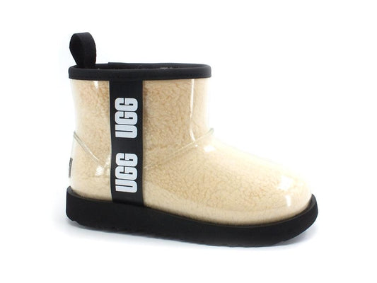 UGG Kids Classic Clear Mini II Stivaletto Pelo Natural Black K1112386K - Sandrini Calzature e Abbigliamento