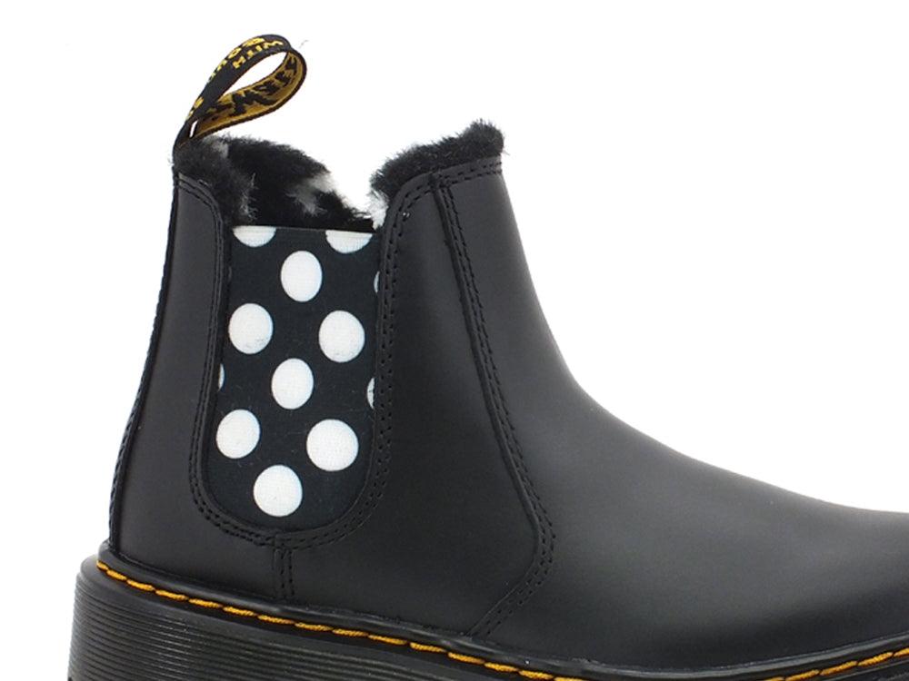 DR. MARTENS LENOIRE J ROMARIO POLACCO ELASTICI POIS BLACK 2976J-27035001 - Sandrini Calzature e Abbigliamento