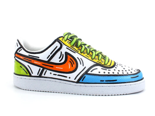 CUSTOM / NIKE Court Vision Low Sneaker Comics Multicolor DH3158-100