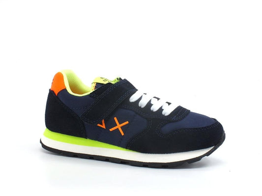 SUN68 Boy's Tom Fluo Sneaker Bambino Navy Blue Z32302 - Sandrini Calzature e Abbigliamento