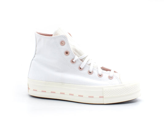 CONVERSE C.T. All Star Lift Hi Sneaker Platform White Egret Pink 572709C