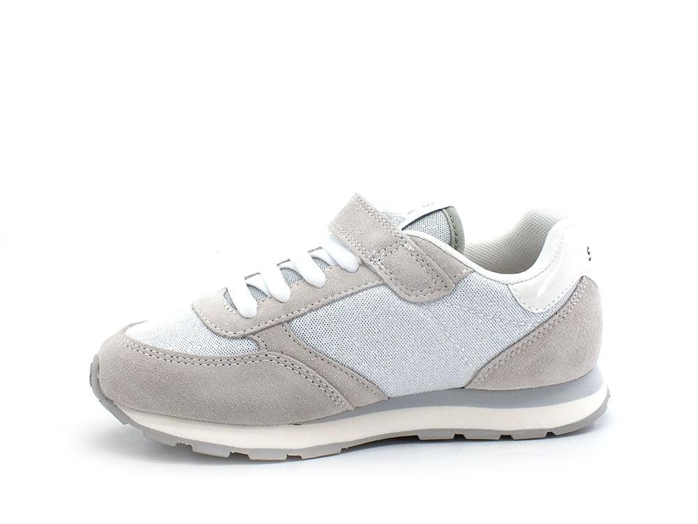 SUN68 Girl's Ally Glitter Mesh Sneaker Bambino Silver Bianco Z32403 - Sandrini Calzature e Abbigliamento