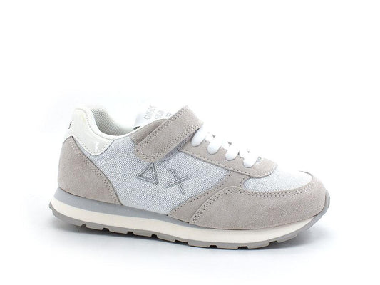 SUN68 Girl's Ally Glitter Mesh Sneaker Bambino Silver Bianco Z32403 - Sandrini Calzature e Abbigliamento