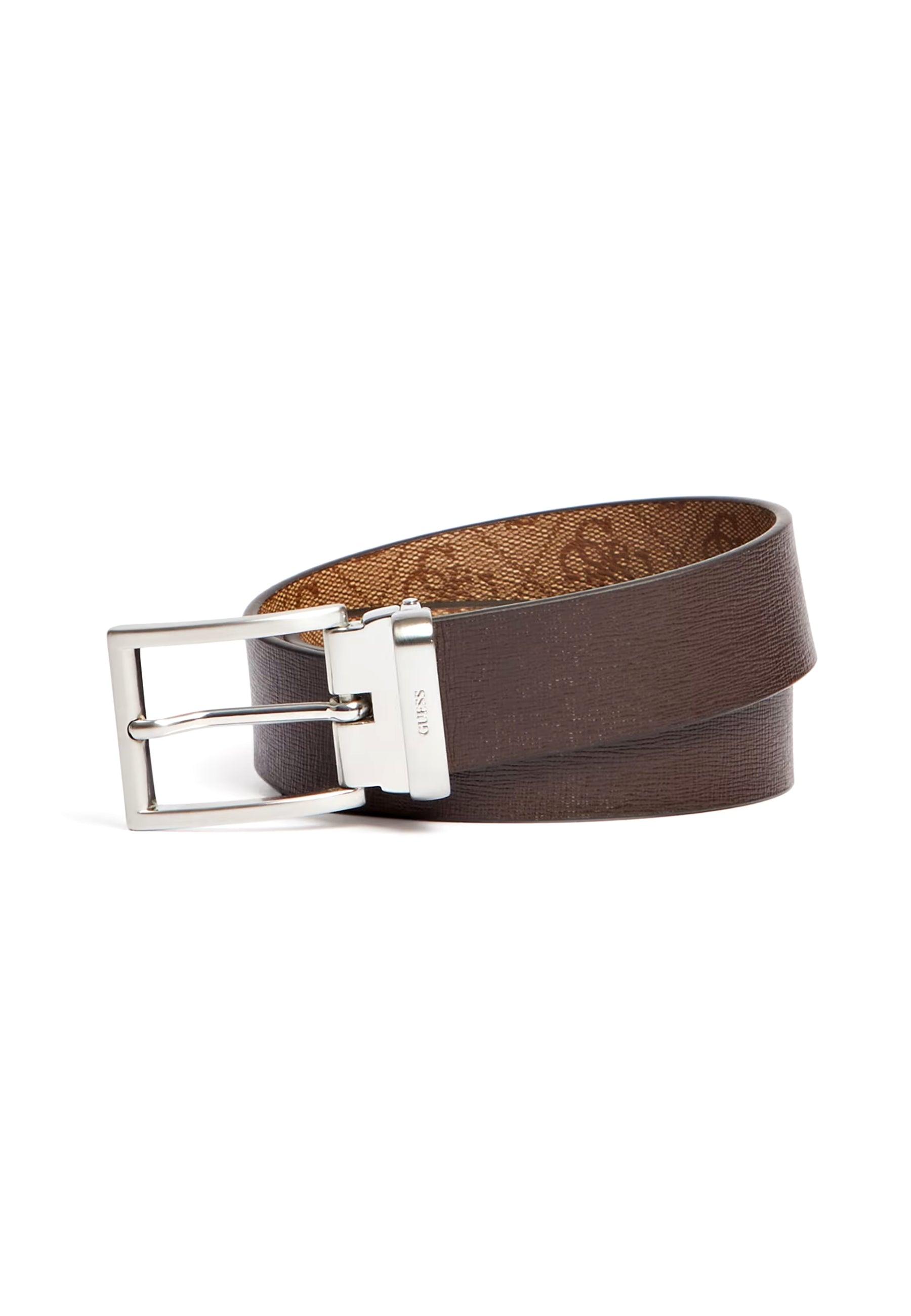 GUESS Cintura Reversibile Uomo Beige Brown BM7541LEA35 - Sandrini Calzature e Abbigliamento