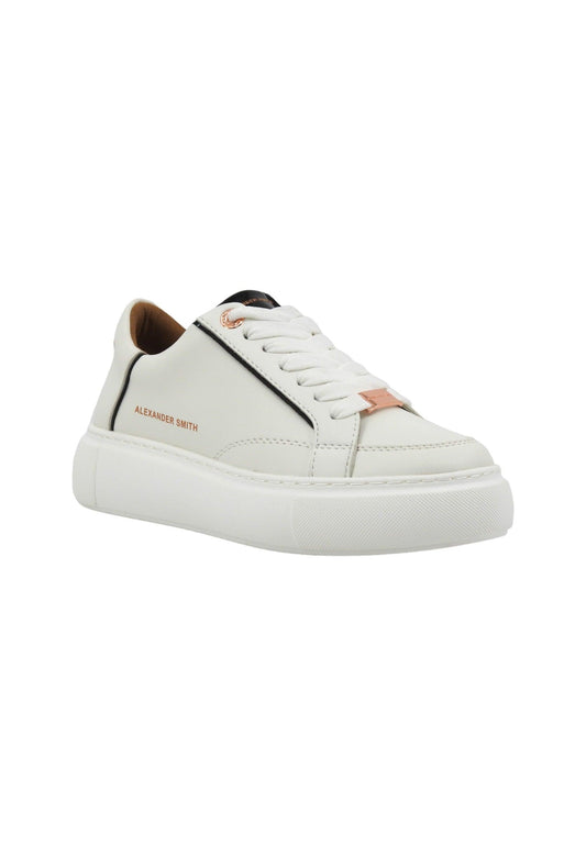 ALEXANDER SMITH Ecogreenwich Sneaker Donna White Black EGW7347 - Sandrini Calzature e Abbigliamento