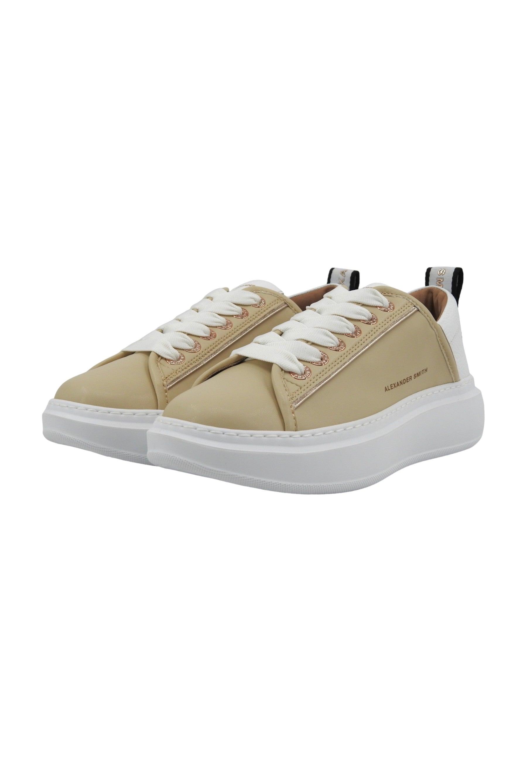 ALEXANDER SMITH Wembley Sneaker Donna Beige White WYW0003 - Sandrini Calzature e Abbigliamento