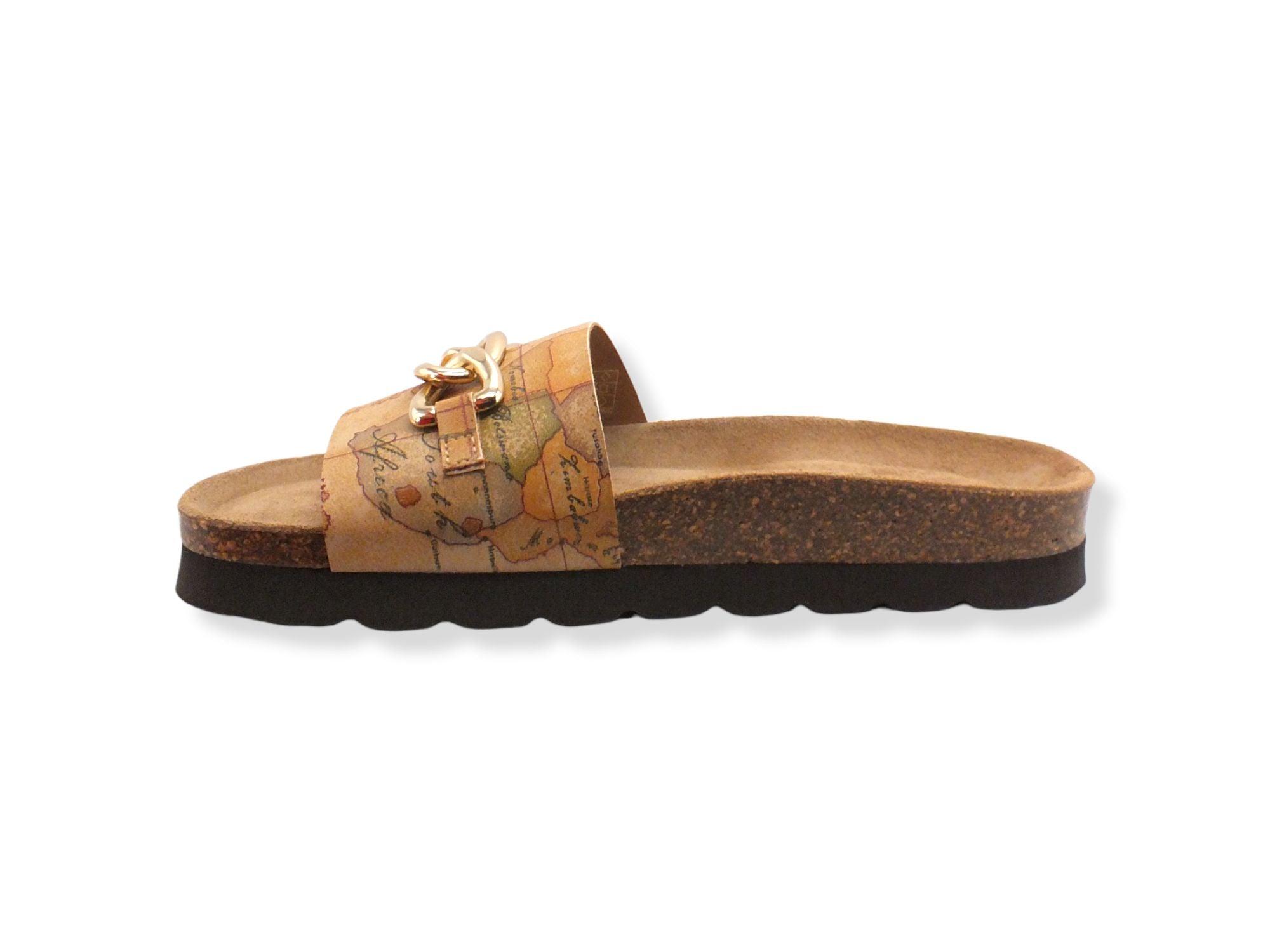 ALVIERO MARTINI 1° CLASSE Ciabatta Slipper Fascia Geo Gold Beige Natural Z0213-9750 - Sandrini Calzature e Abbigliamento