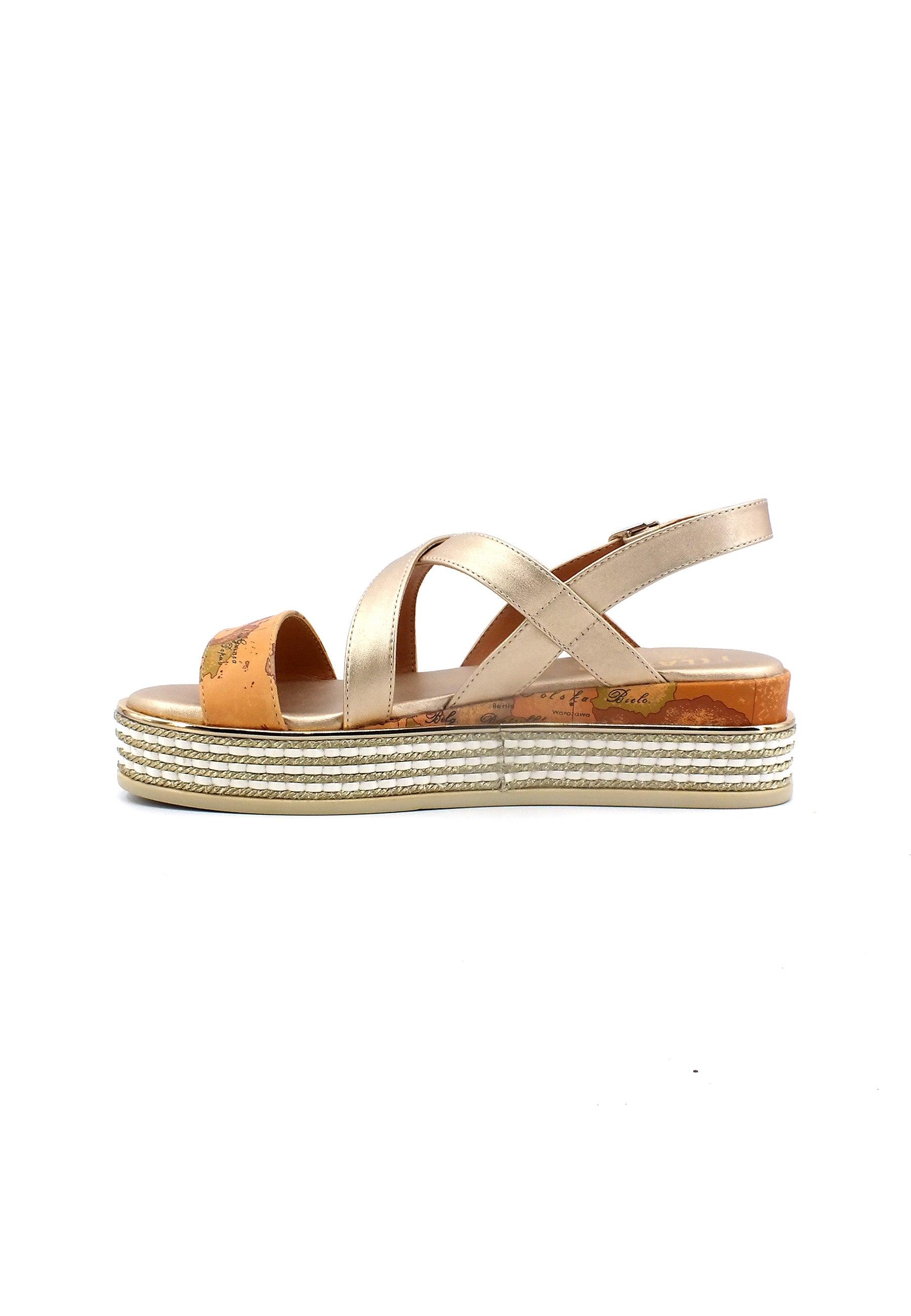 ALVIERO MARTINI 1° CLASSE Sandalo Donna Oro Platinum Beige Geo N1547-1372 - Sandrini Calzature e Abbigliamento
