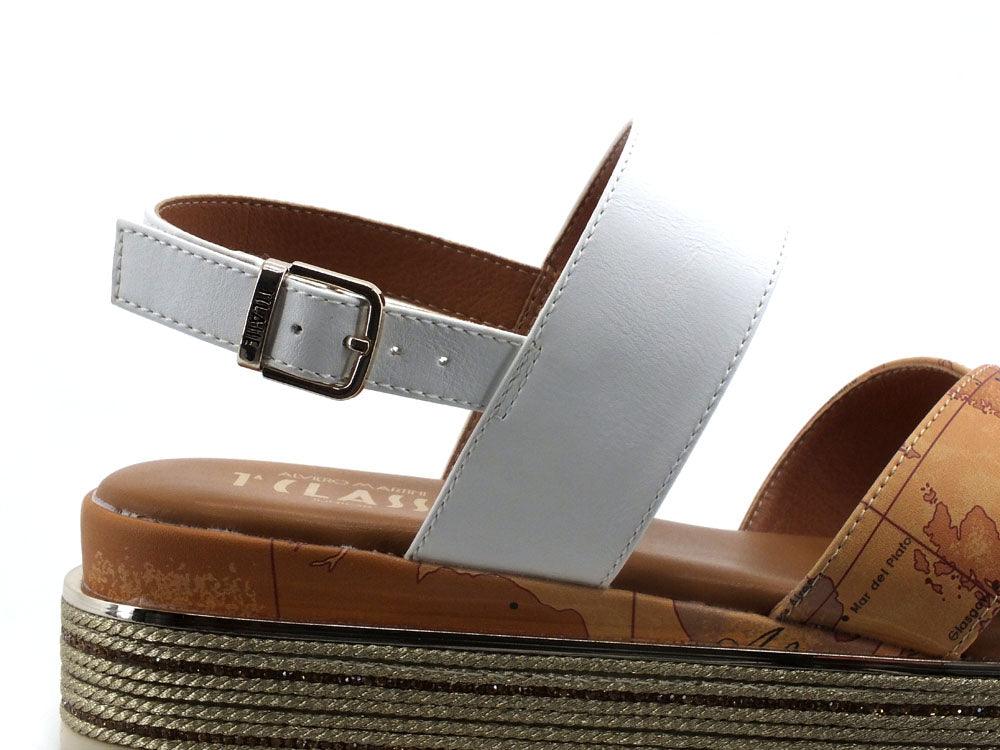 ALVIERO MARTINI 1° CLASSE Sandalo Listini Platform Beige Geo White N1190-0326 - Sandrini Calzature e Abbigliamento