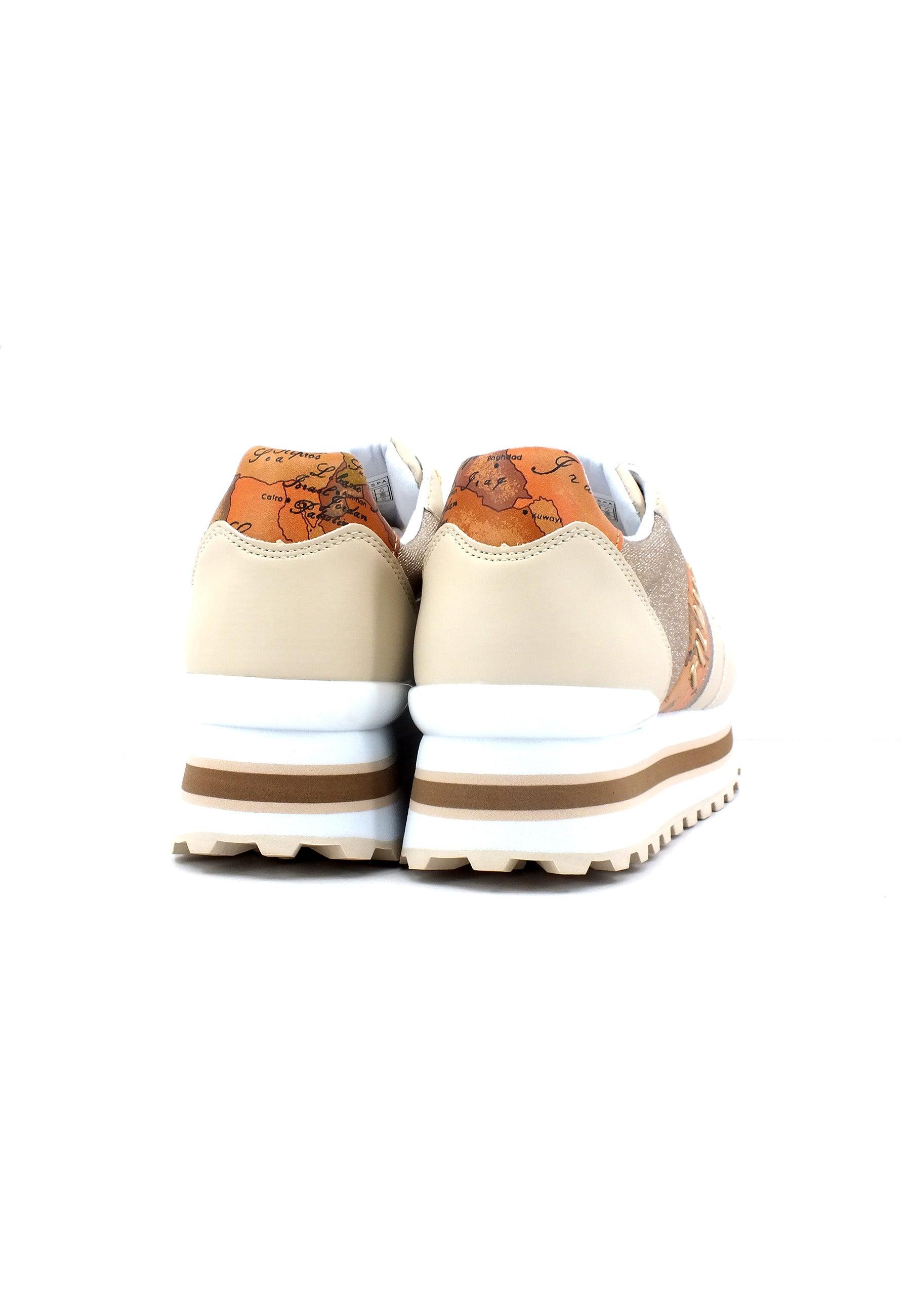ALVIERO MARTINI 1° CLASSE Sneaker Glitter Donna Beige Geo N1521-0208 - Sandrini Calzature e Abbigliamento