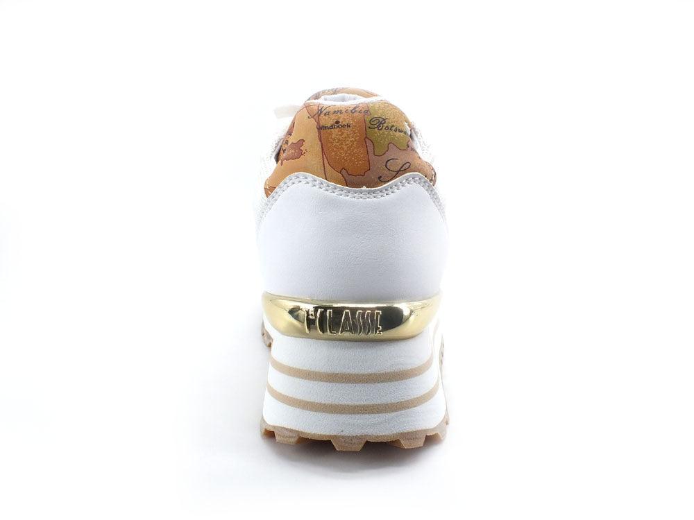 ALVIERO MARTINI 1° CLASSE Sneaker Glitter Logo White Beige Geo N1169-0558 - Sandrini Calzature e Abbigliamento