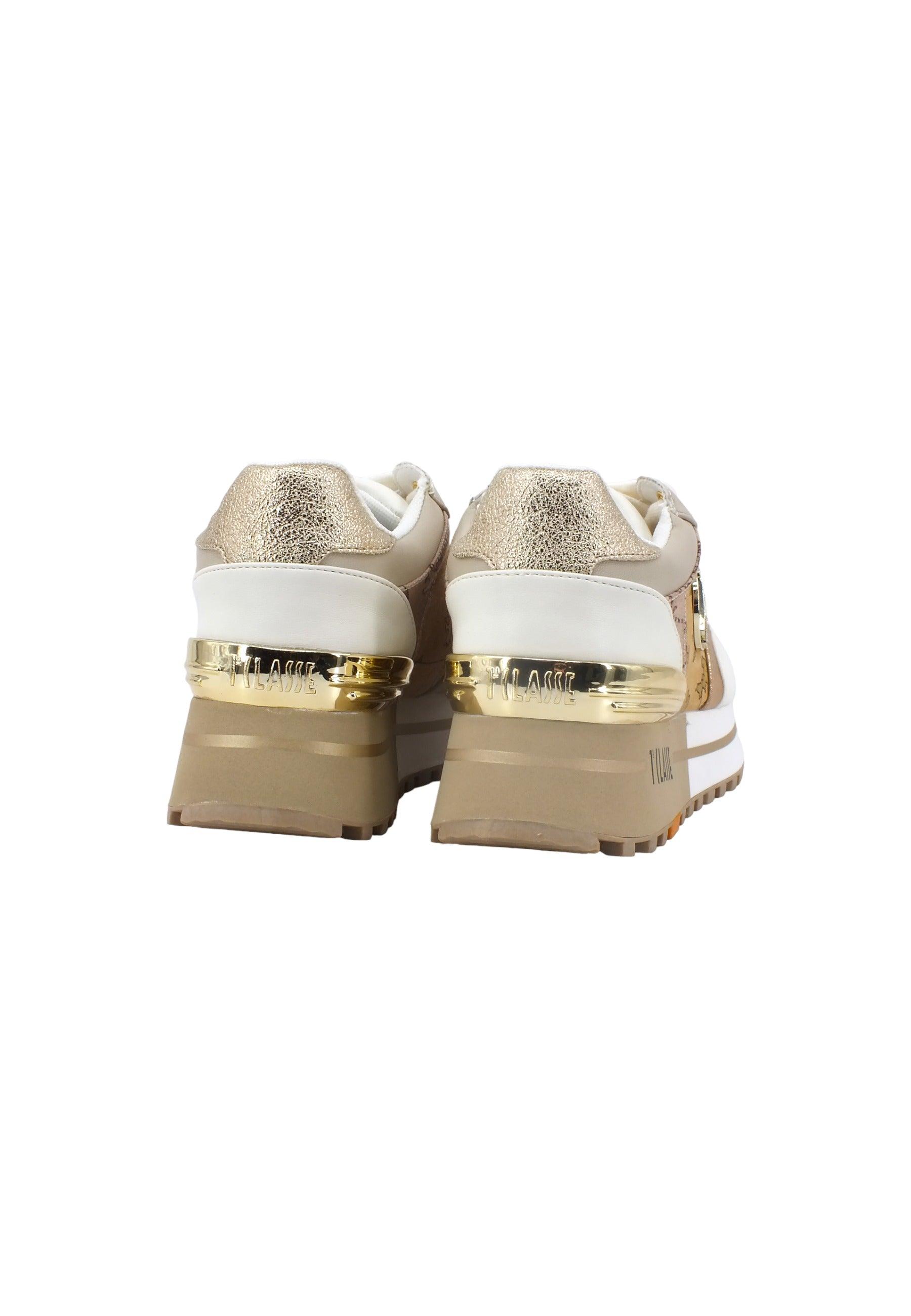 ALVIERO MARTINI 1° CLASSE Sneaker Glitter Metal Platform Donna Natural Z0584-431B - Sandrini Calzature e Abbigliamento