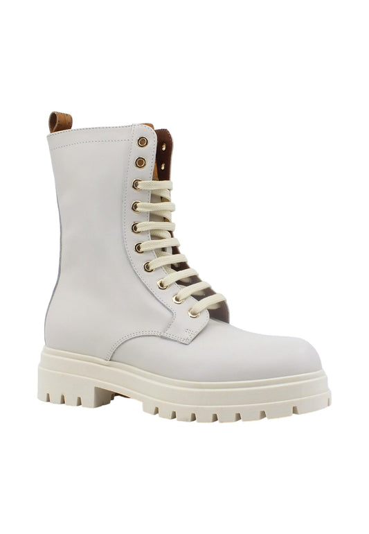 ALVIERO MARTINI 1° CLASSE Stivaletto Anfibio Donna Beige Bianco N1766-0092 - Sandrini Calzature e Abbigliamento