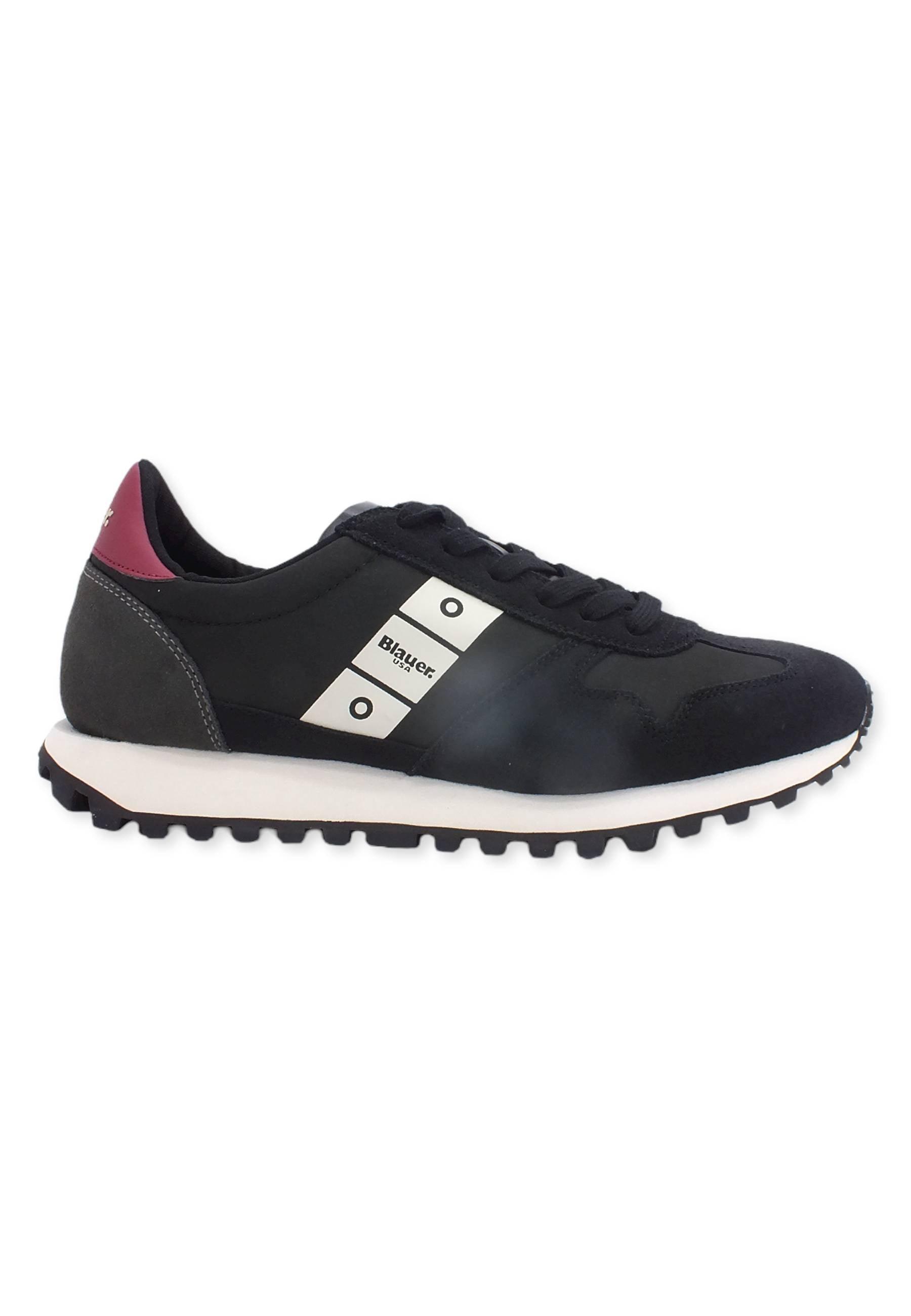 BLAUER Dowson02 Sneaker Uomo Black Dk Red F2DAWSON02 - Sandrini Calzature e Abbigliamento