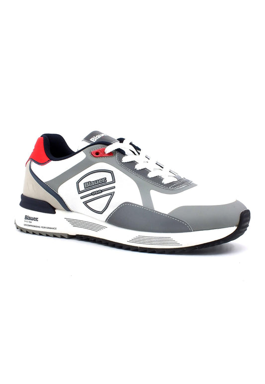 BLAUER Hoxie 01 Sneaker Uomo White Red Navy S3HOXIE01 - Sandrini Calzature e Abbigliamento