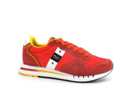 BLAUER Quartz 01 Sneaker Suede Nylon Red Yellow S2QUARTZ01 - Sandrini Calzature e Abbigliamento