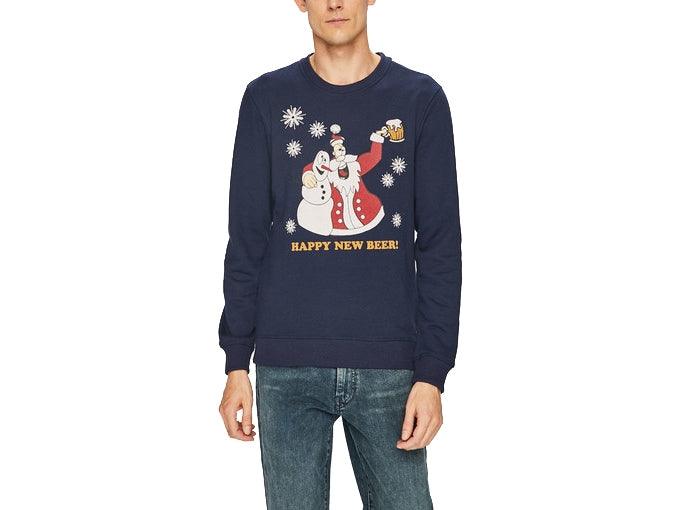 BLEND Felpa Natale Babbo Natale Beer Blu 20707101 - Sandrini Calzature e Abbigliamento