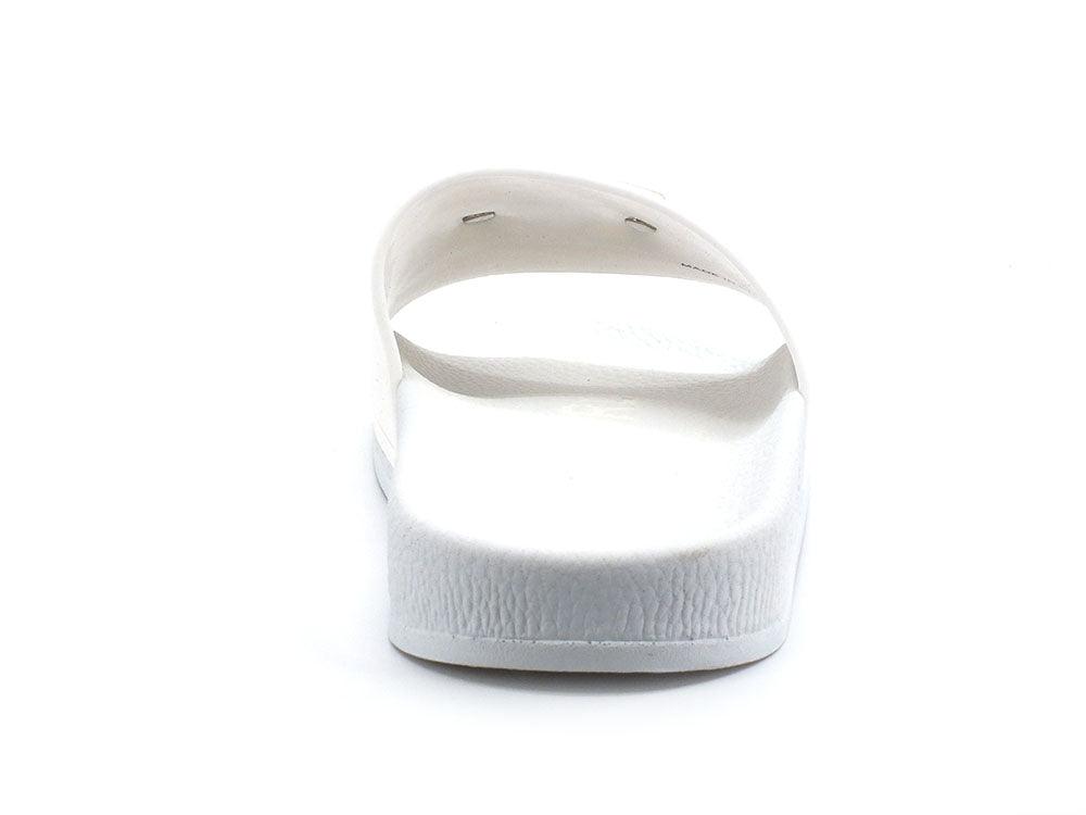 BLUGIRL Blumarine Chic 1 Ciabatta Slipper Logo White Bianco Gold 6A2501EX028 - Sandrini Calzature e Abbigliamento
