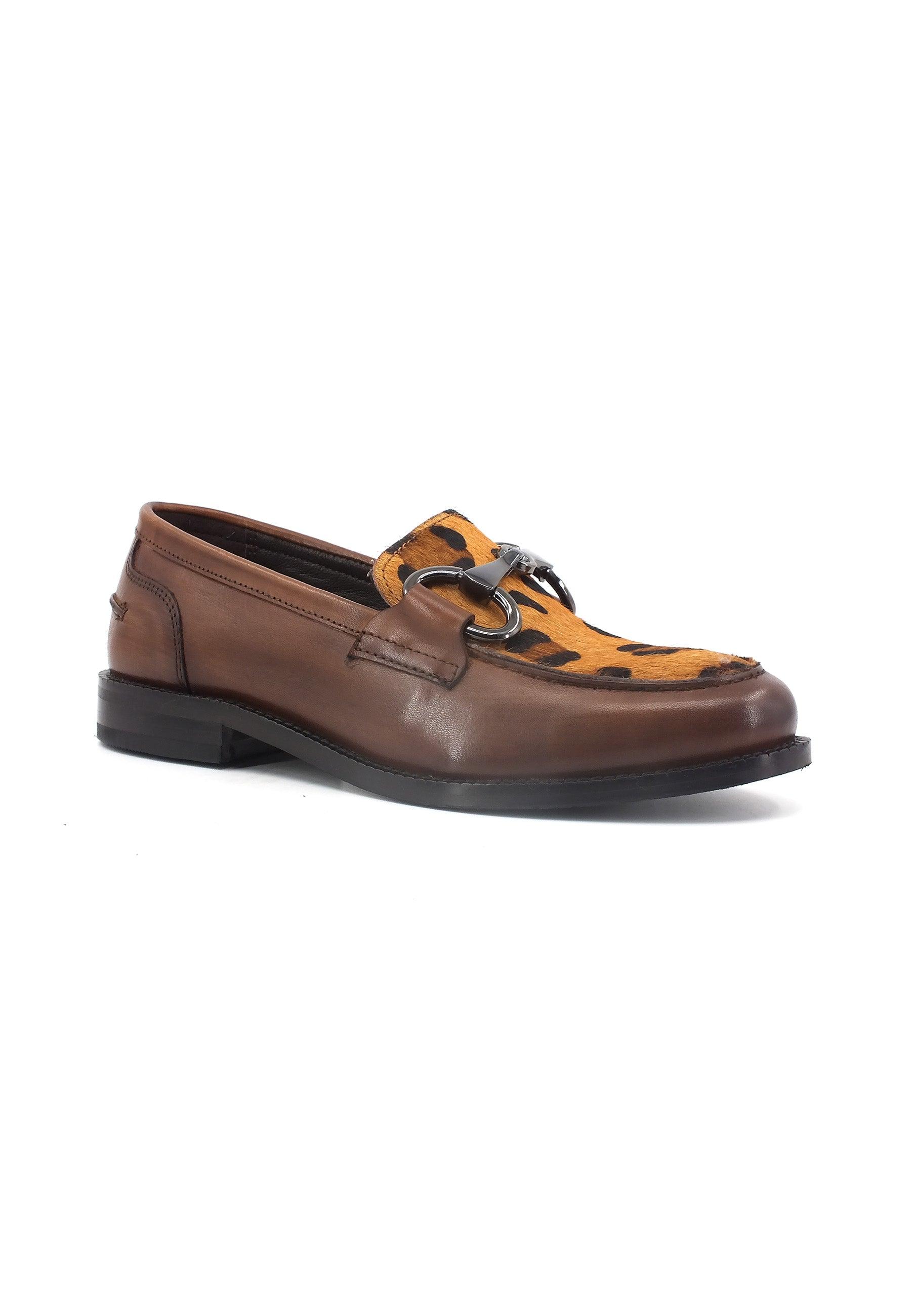 CAFENOIR Mocassino Donna Marrone Cognac Leopard DV1002 - Sandrini Calzature e Abbigliamento