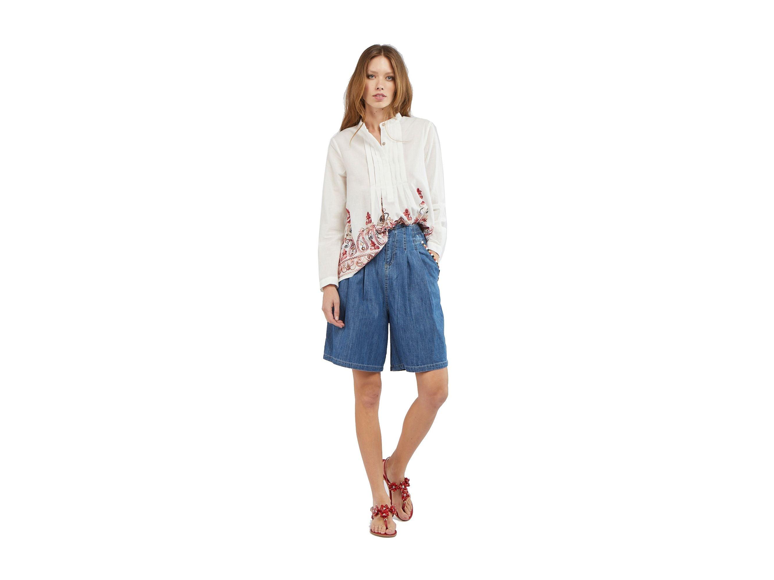 CAFENOIR Pantaloncino Gonna Bermuda Vita Alta Blu Medio Chiaro JP0030 - Sandrini Calzature e Abbigliamento