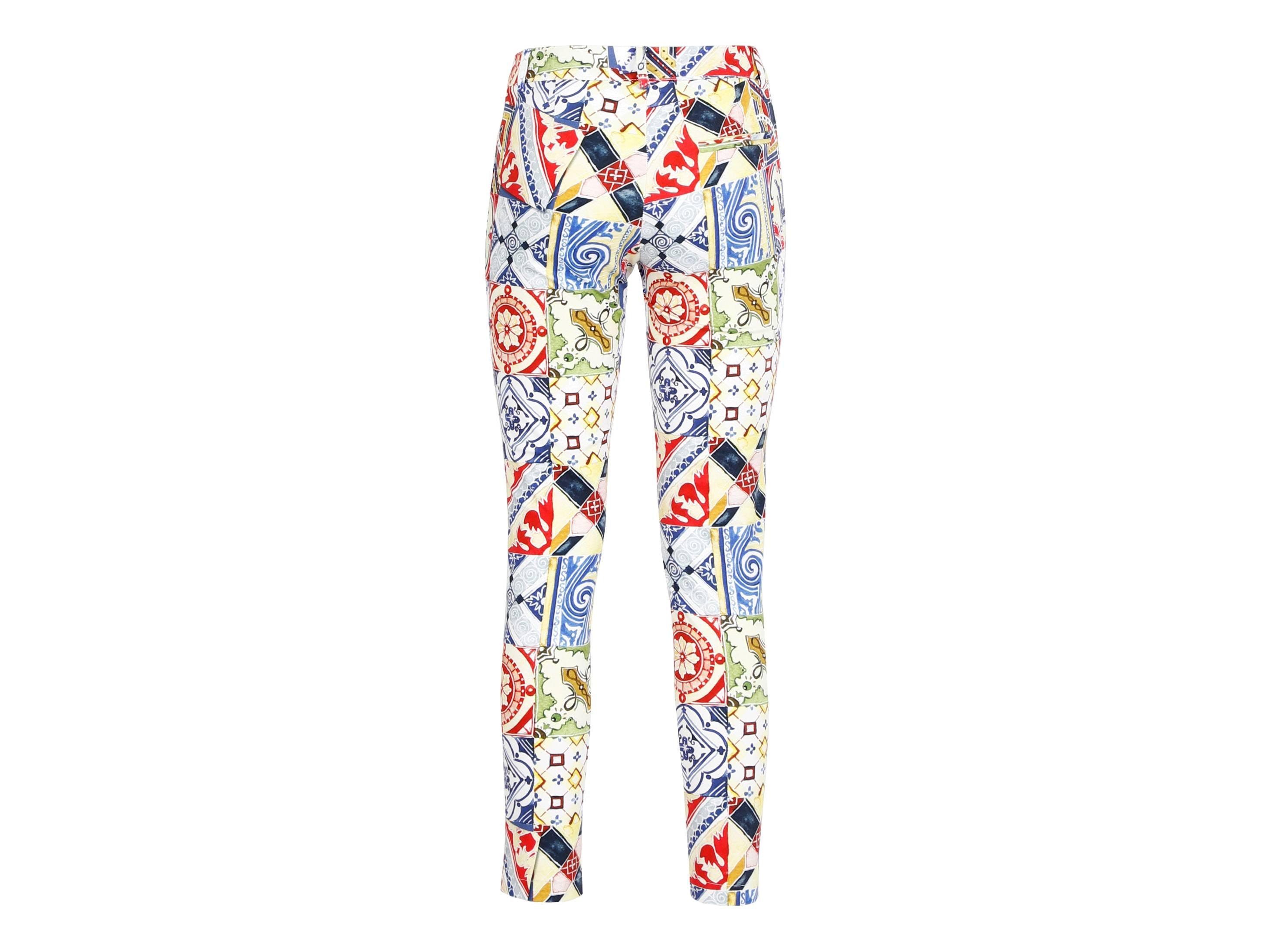 CAFENOIR Pantalone Sigaretta Fantasia Floreale Maiolica JP0032 - Sandrini Calzature e Abbigliamento