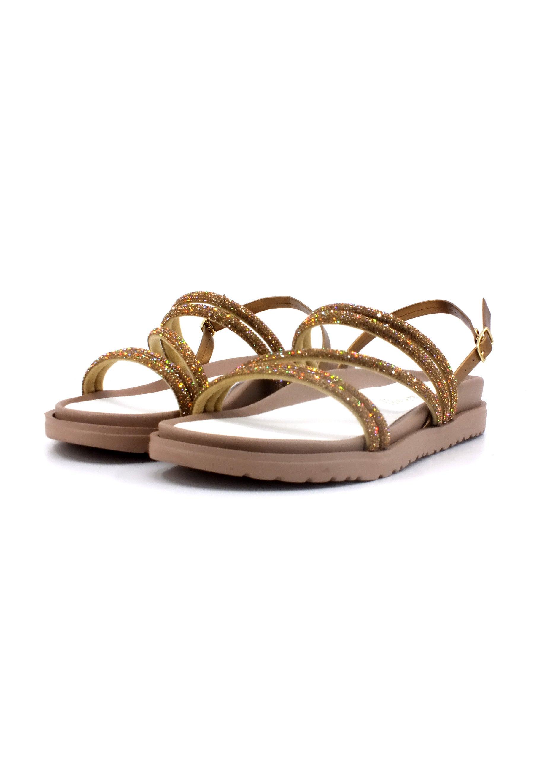 CAFENOIR Sandalo Strass Donna Oro Platino GN9040 - Sandrini Calzature e Abbigliamento