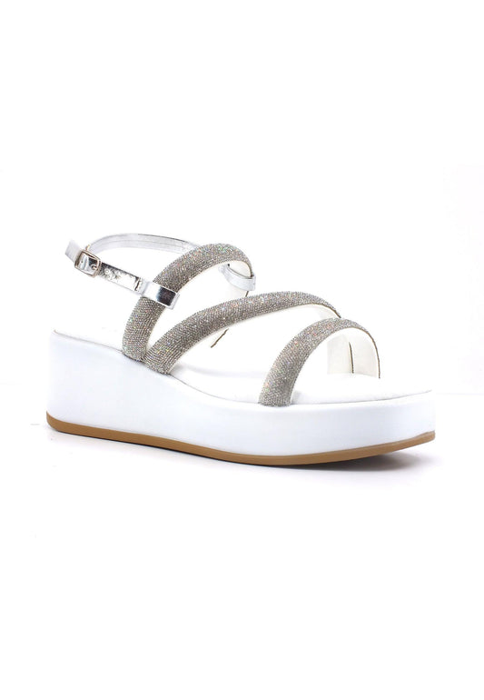 CAFENOIR Sandalo Zeppa Donna Argento Bianco HB9030 - Sandrini Calzature e Abbigliamento