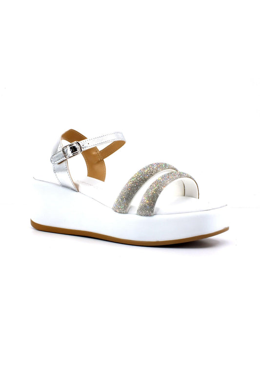 CAFENOIR Sandalo Zeppa Donna Argento Bianco HB9051 - Sandrini Calzature e Abbigliamento