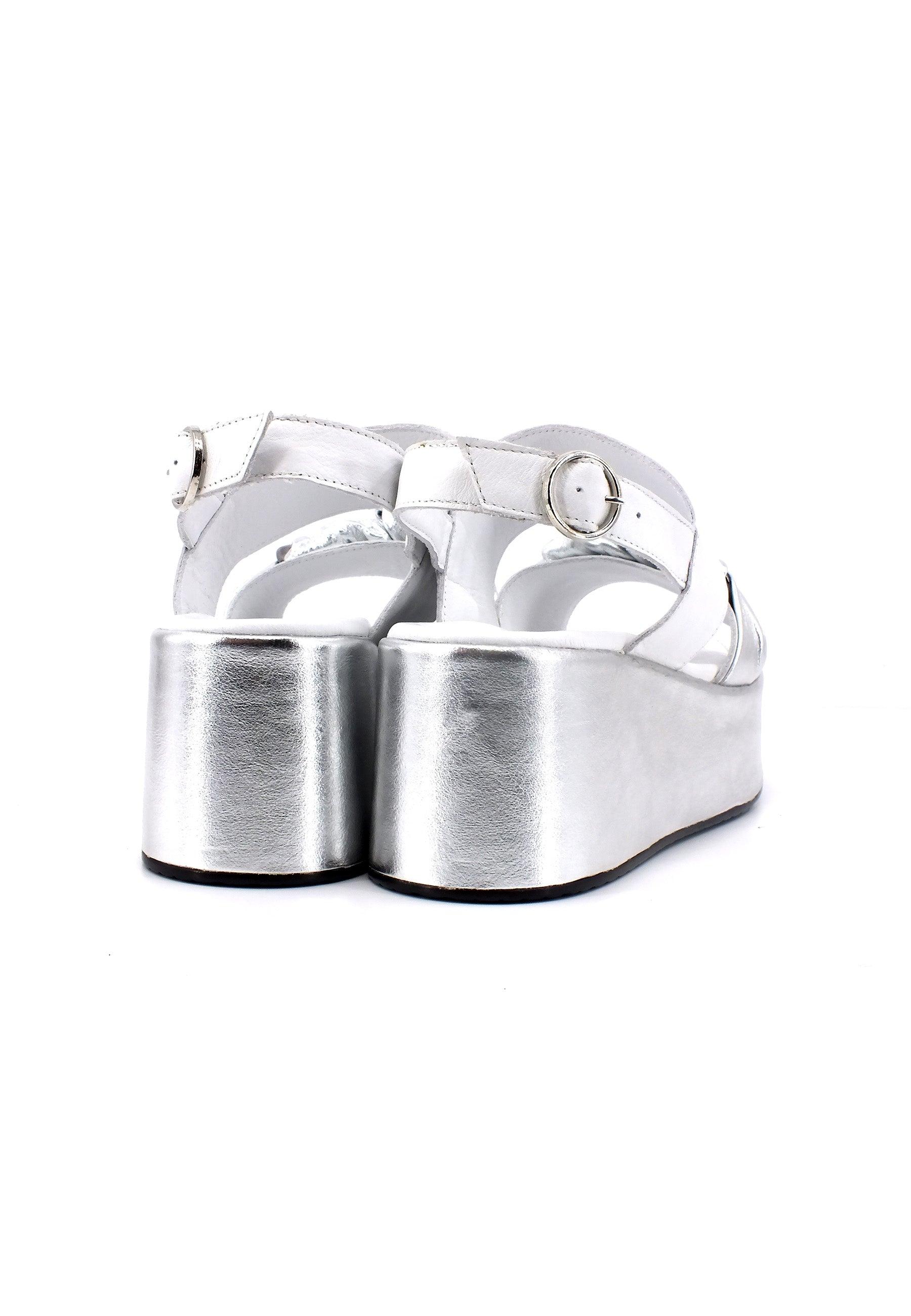 CAFENOIR Sandalo Zeppa Donna Multi Argento HN3005 - Sandrini Calzature e Abbigliamento