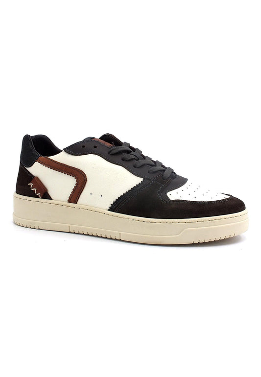 CAFENOIR Sneaker Leather Uomo Testa di Moro Bianco PW6220 - Sandrini Calzature e Abbigliamento