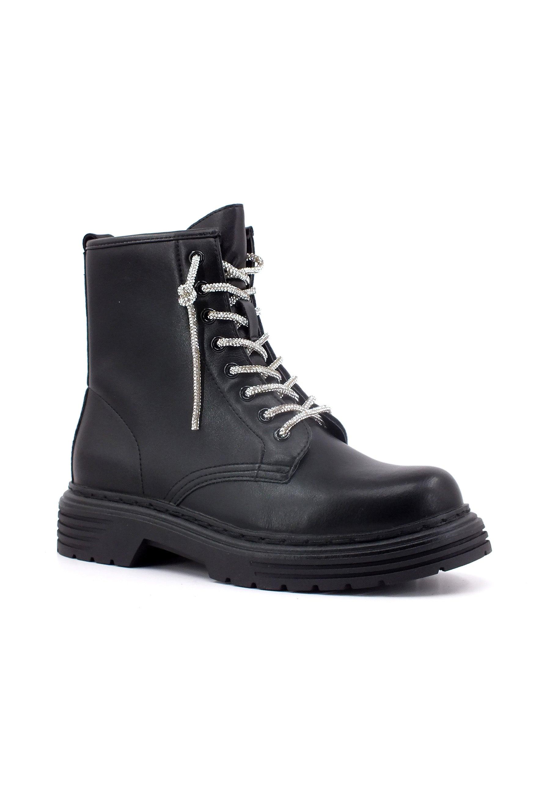 CAFENOIR Stivaletto Anfibio Donna Nero Cristallo FA9301 - Sandrini Calzature e Abbigliamento